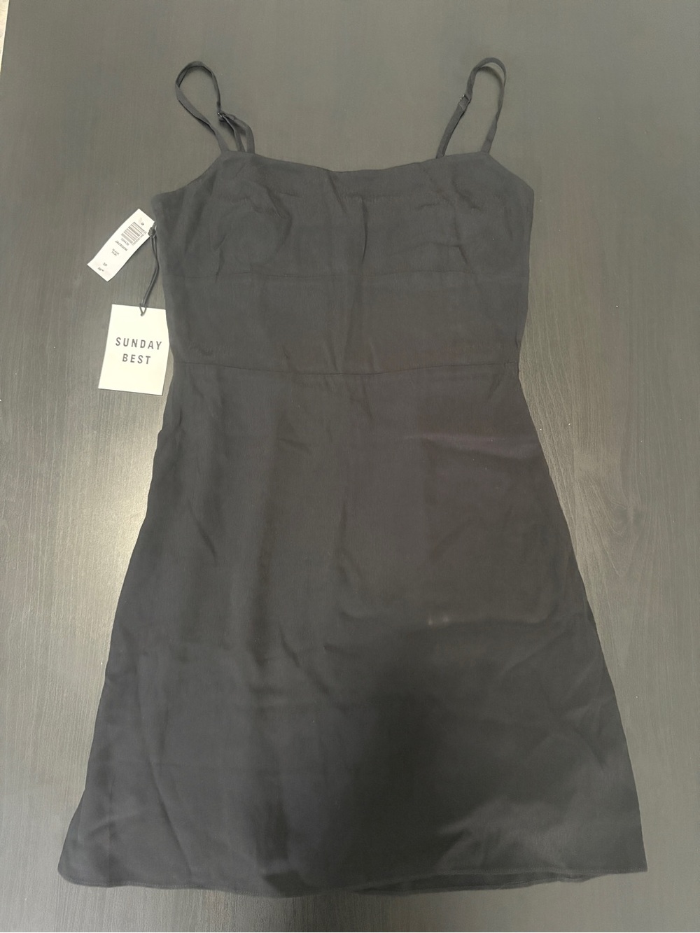 Aritzia Black Spaghetti Strap Mini Dress
